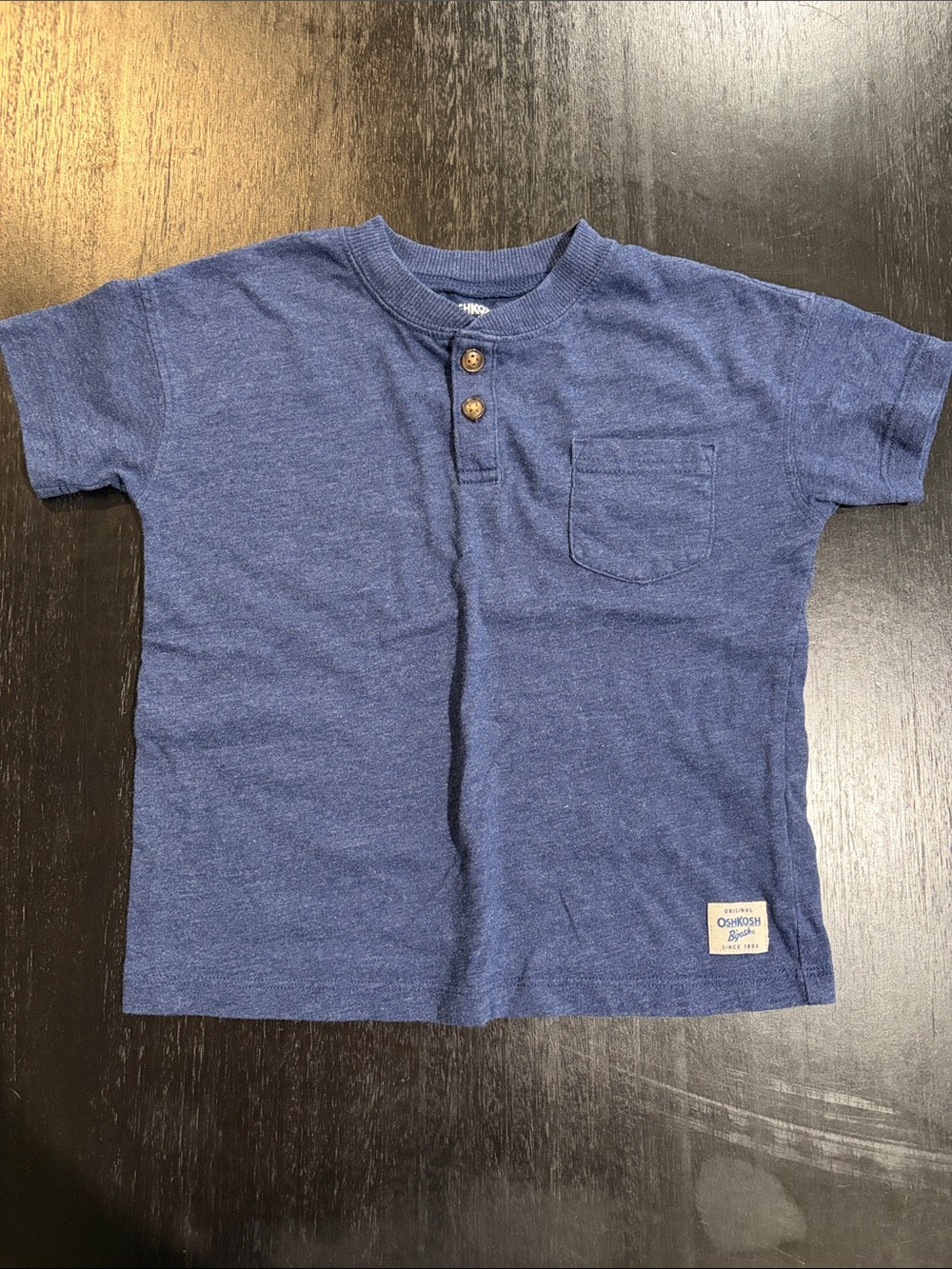CLEARANCE 4 for $12 OshKosh B'gosh Blue Short-Sleeve Henley Pocket Tee Blue 3T